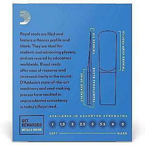 Rico Royal Alto Saxophone Reed - Box of 10 - 2.0/ 2.5/ 3.0