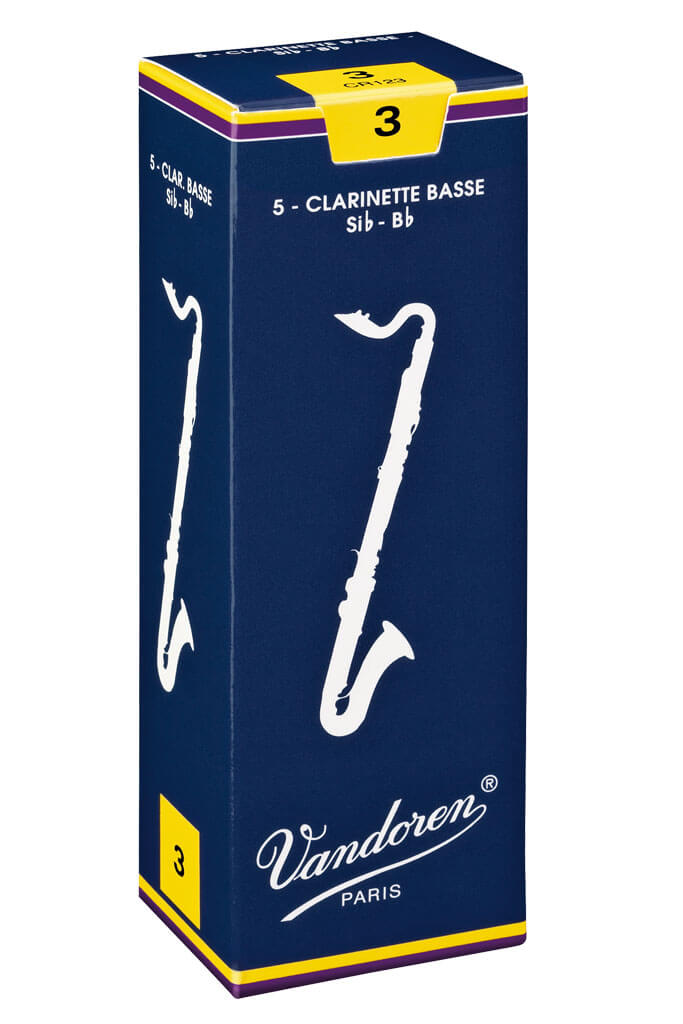 Vandoren Traditional Bass Clarinet Reed - Box/ Loose Pack - 2.0/ 2.5/ 3.0/ 3.5