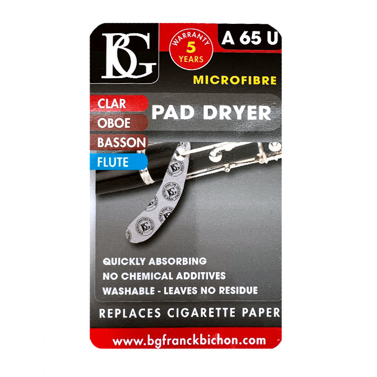 BG Pad Dryer for Flute, Clarinet, Saxophone, Oboe, Bassoon - Small/Large