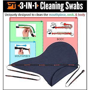 Protec Alto Saxophone & Soprano Saxophone 3-In-1 Swab-Microfiber