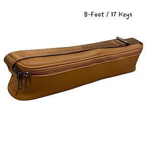 Flute Leather Case Cover - C-Foot/B-Foot - Black/Brown