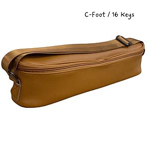 Flute Leather Case Cover - C-Foot/B-Foot - Black/Brown